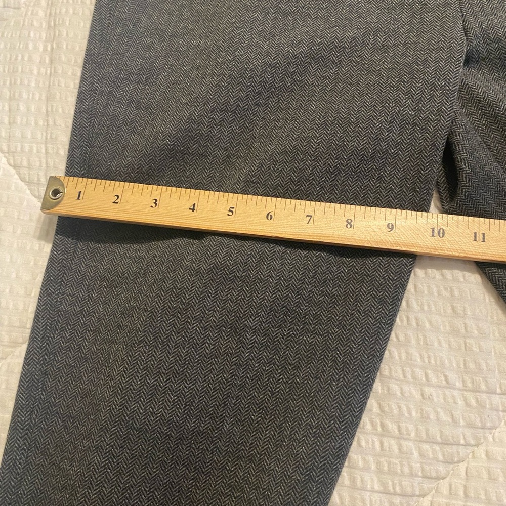 Talbots Dalton Skinny Leg Ankle Length Slim Fit Gray Herringbone Riding Pants-12 - Picture 9 of 13